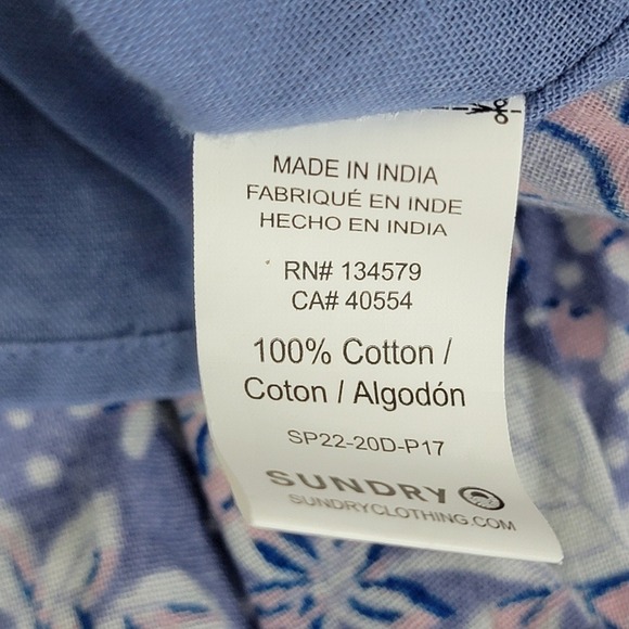 Sundry NEW Women's 2 (M) Chambray Wild Floral Ruffled Smocked Tiered Mini Skirt - Picture 13 of 16